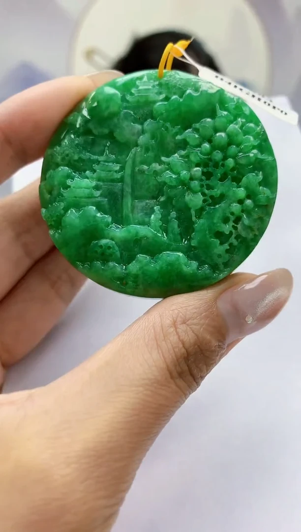 定制翡翠未镶嵌4812MM-毛货挂件73