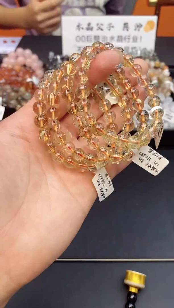 水晶手链未镶嵌A20 金发 8mm+多样性发其一