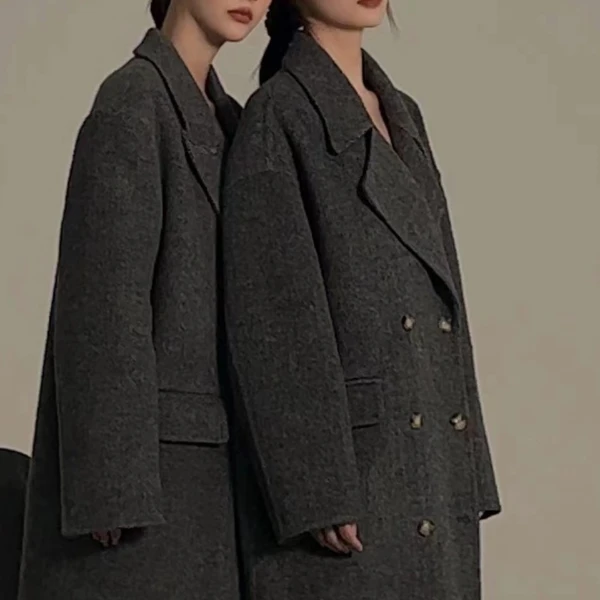 {流金岁月2.0}热力感韩版女装宽松显瘦外套大衣