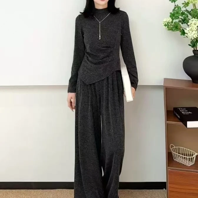 88068#2025新款时尚减龄长袖上衣长裤两件套套装