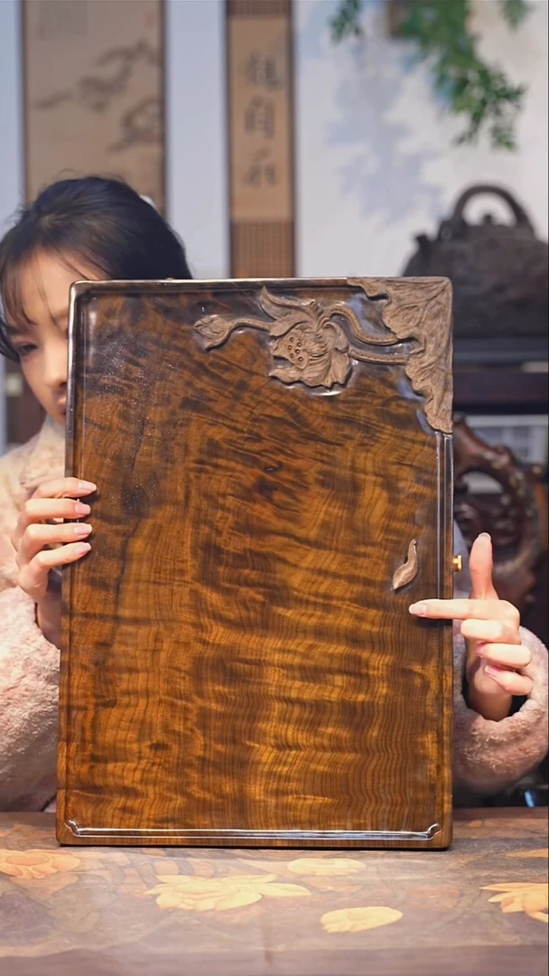 金丝楠小叶桢楠【70】纯手工 整板精雕 大漆干料干湿两用茶盘