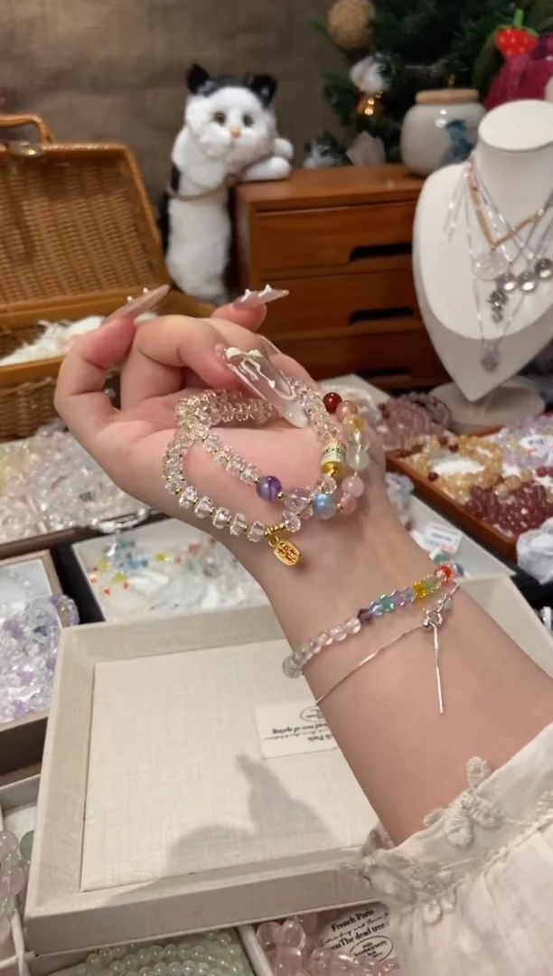水晶手链未镶嵌孤品捡漏均匀瑕疵介意勿拍