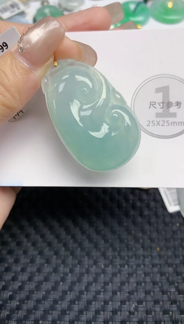 颈饰18K金镶嵌翡翠天然缅甸A货翡翠百元以上9元证书费自理