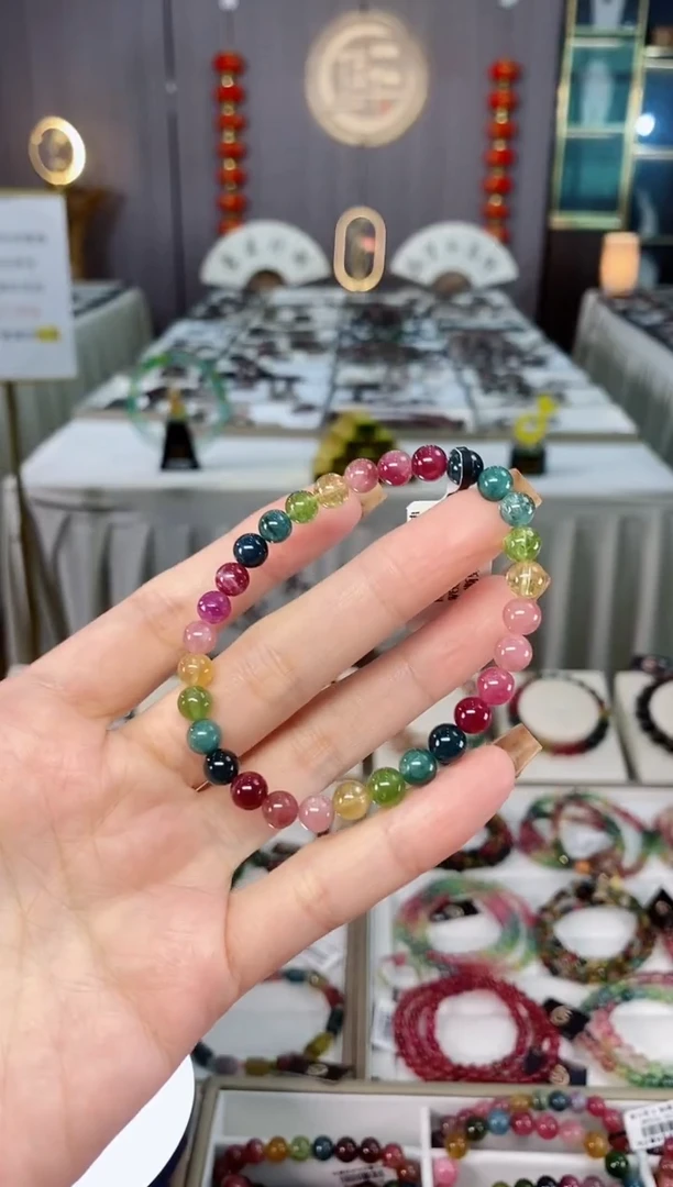 未镶嵌老矿碧玺单圈手串6mm+碧玺dan多样性发货一条