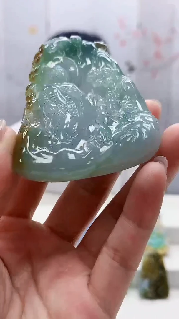 定制翡翠未镶嵌4852lr-毛货挂件79