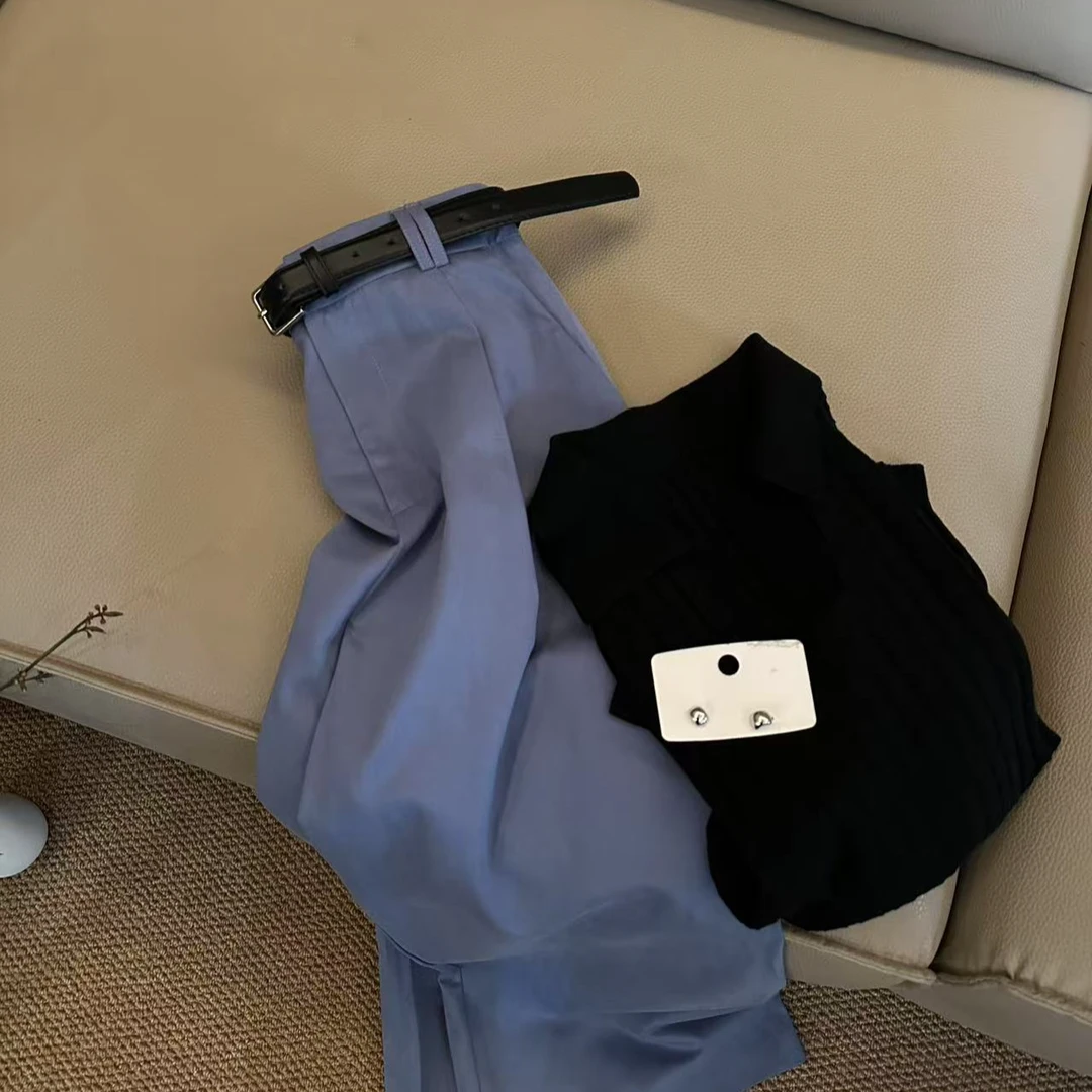 ZCANAL四色自制款直筒微阔腿显瘦阔腿裤