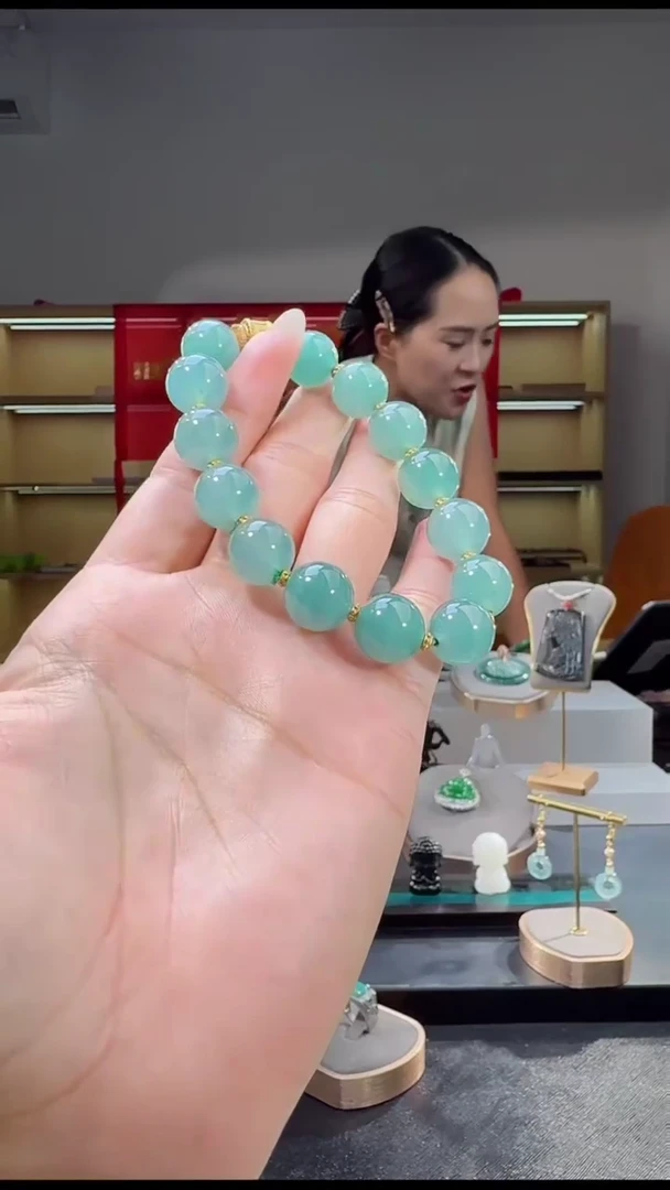 银S925镶嵌手串翡翠手串（多样性发其一）