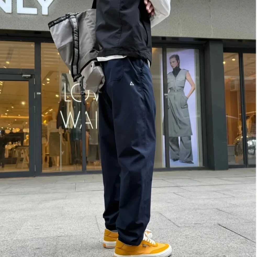 秋冬季男女同款户外锥形直筒工装长裤防水防风加绒加厚休闲长裤