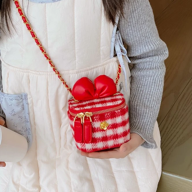 【女童年款】可爱儿童洋气韩版蝴蝶结迷你亲子款斜跨小挎盒子包包女