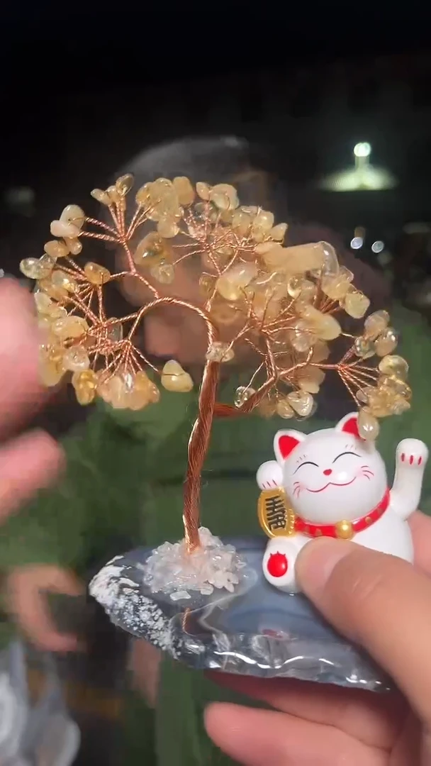 【闪购商品】黄晶摆件未镶嵌天然发财树多样性发一