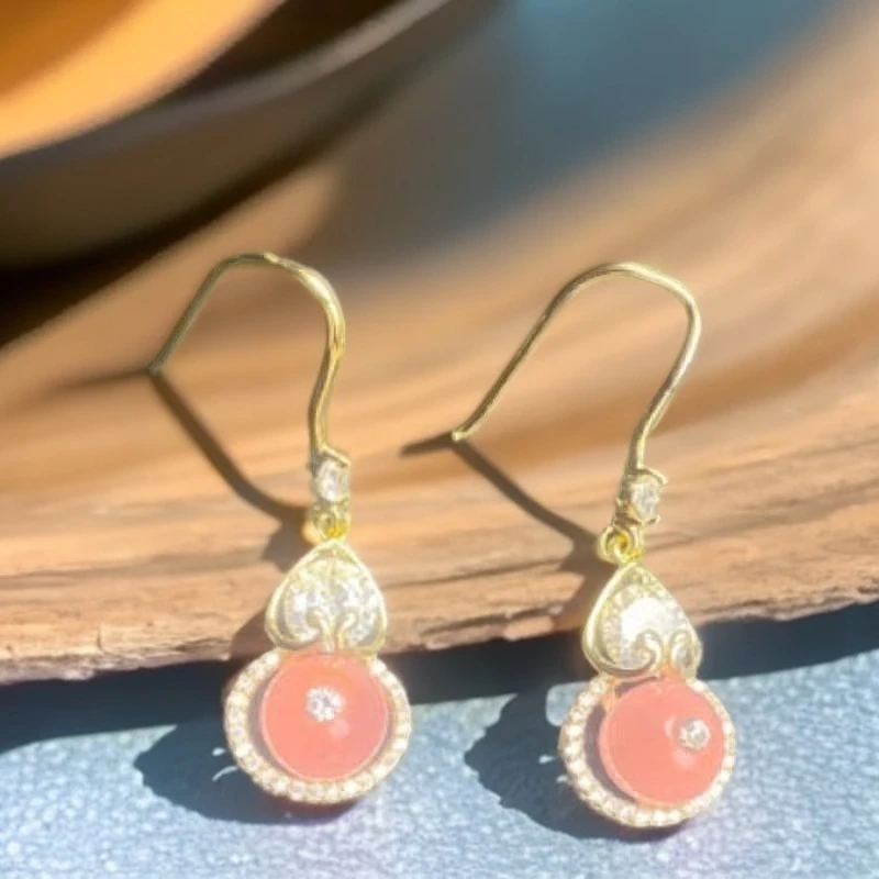 铜合金合成锆石耳饰 耳环复古时尚百搭C410