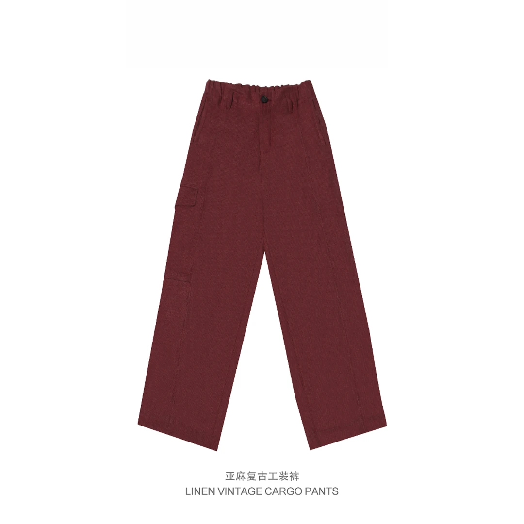 【赤潮】春秋复古简约宽松工装运动户外休闲裤女百搭长裤F25C5063