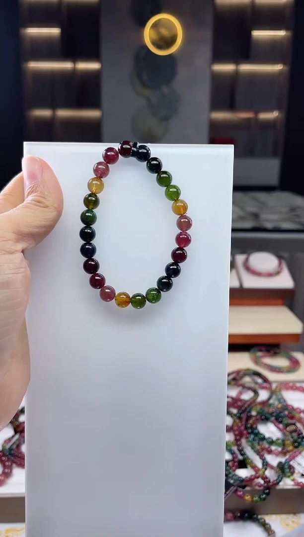 未镶嵌单圈手串碧玺（多样性发一条）Q