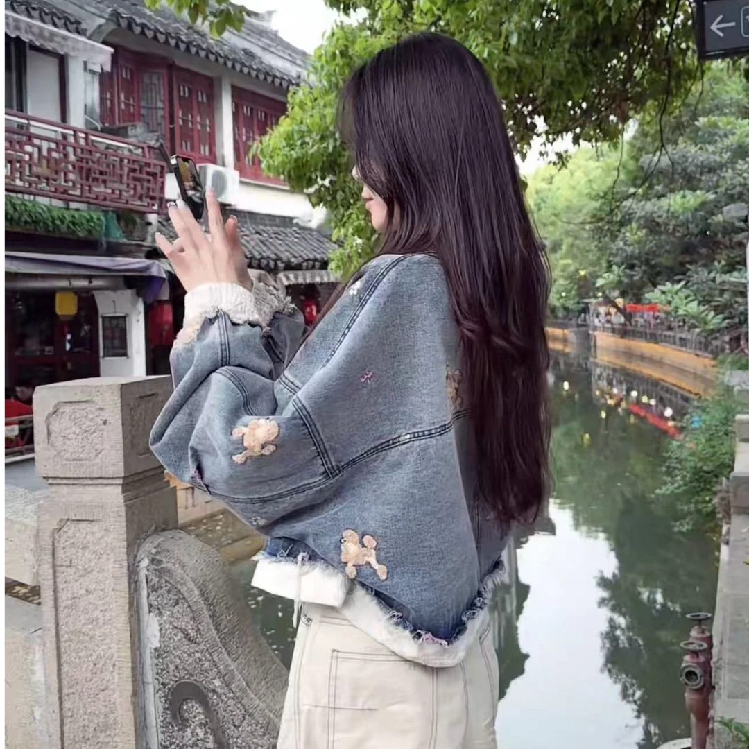 PINSHANGXIBAO/品尚喜宝韩版百搭宽松设计师休闲牛仔外套 85380