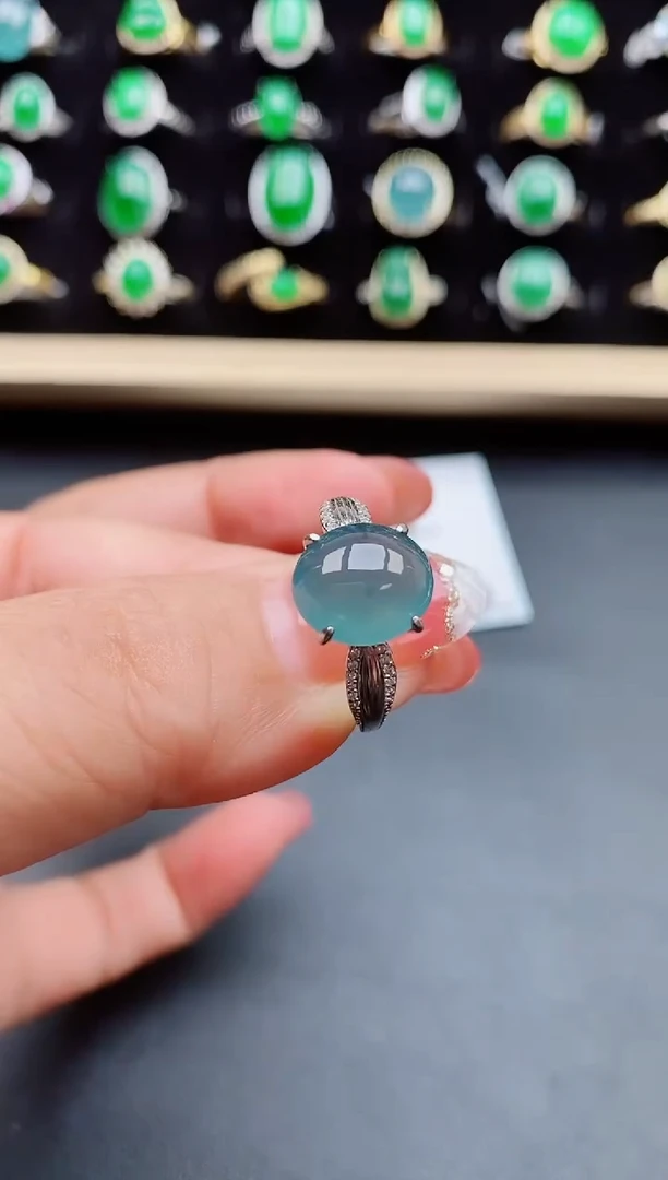 【闪购商品】翡翠戒指银S925镶嵌5080500