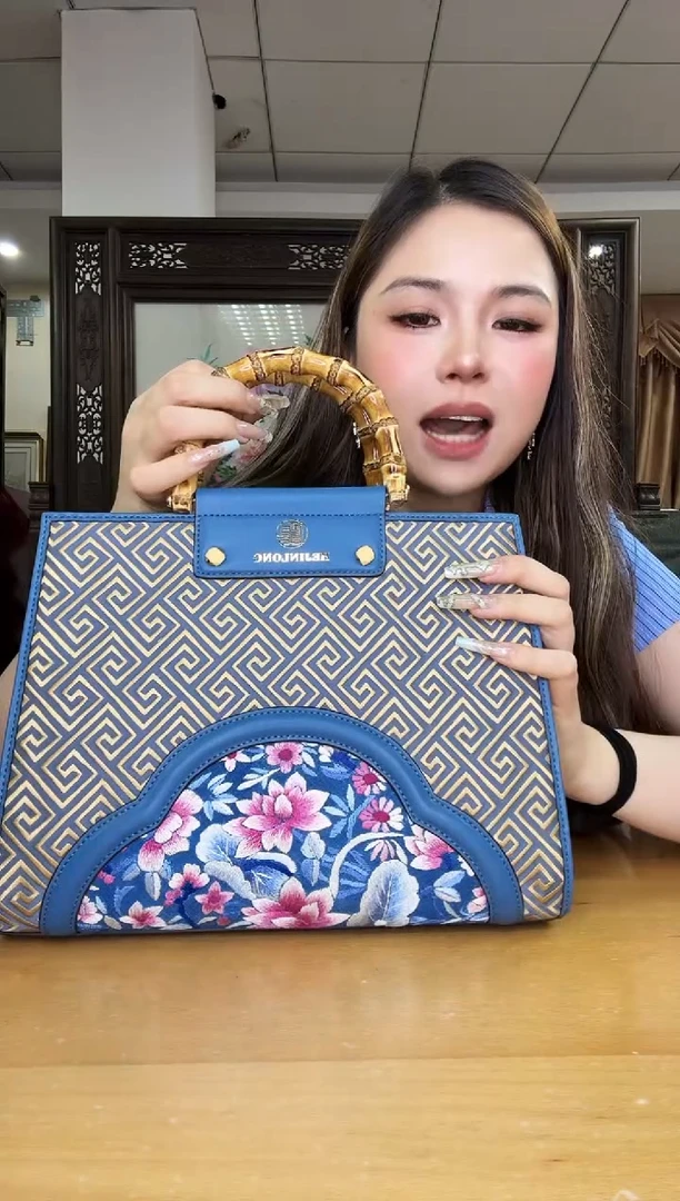 牛皮用****2蓝色聚宝盆包包