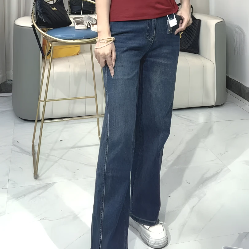 【晓琳现货】808 设计感时尚显瘦裤子女牛仔裤