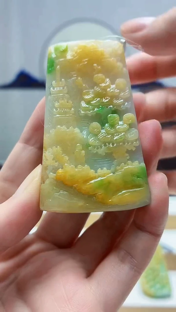 未镶嵌定制翡翠5145zm-毛货挂件21山水