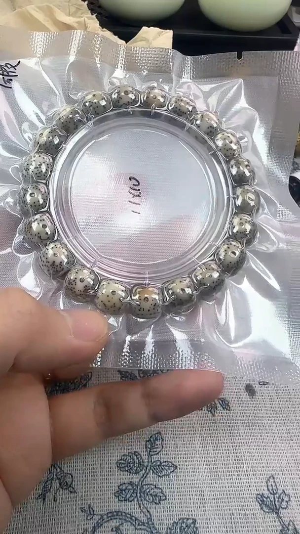 手串星月菩提83石玉料糯冰单圈11×10高透精工福利