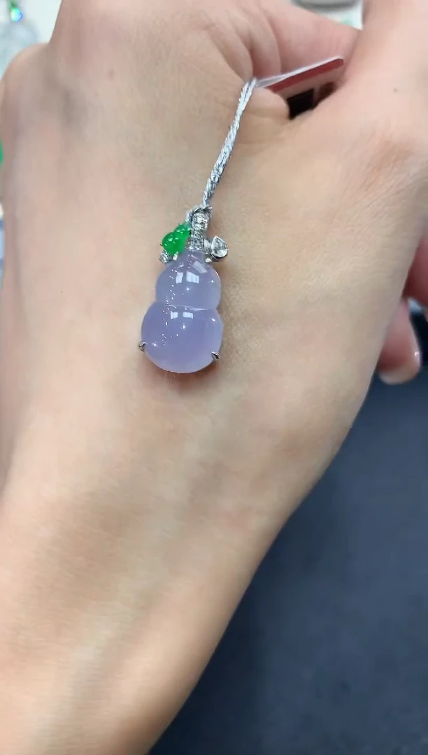 【闪购商品】翡翠吊坠(不含链)18K金镶嵌a103紫货有色差