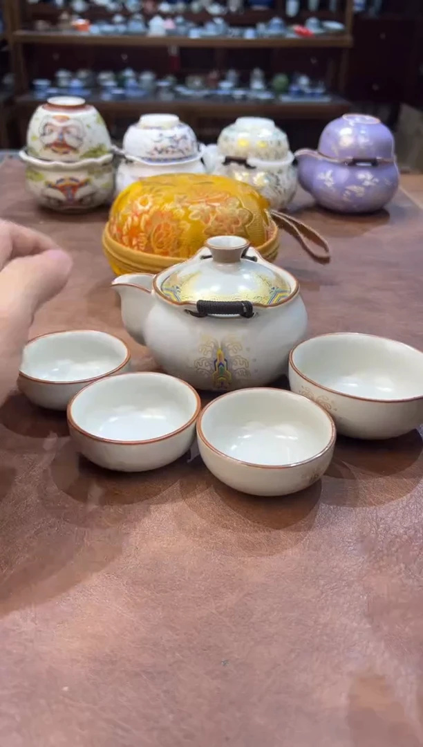 真的很便宜超好看会开片的旅行茶具