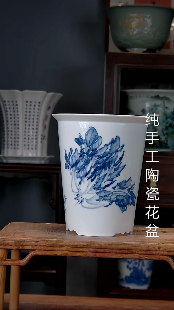 景德镇手工陶瓷花盆