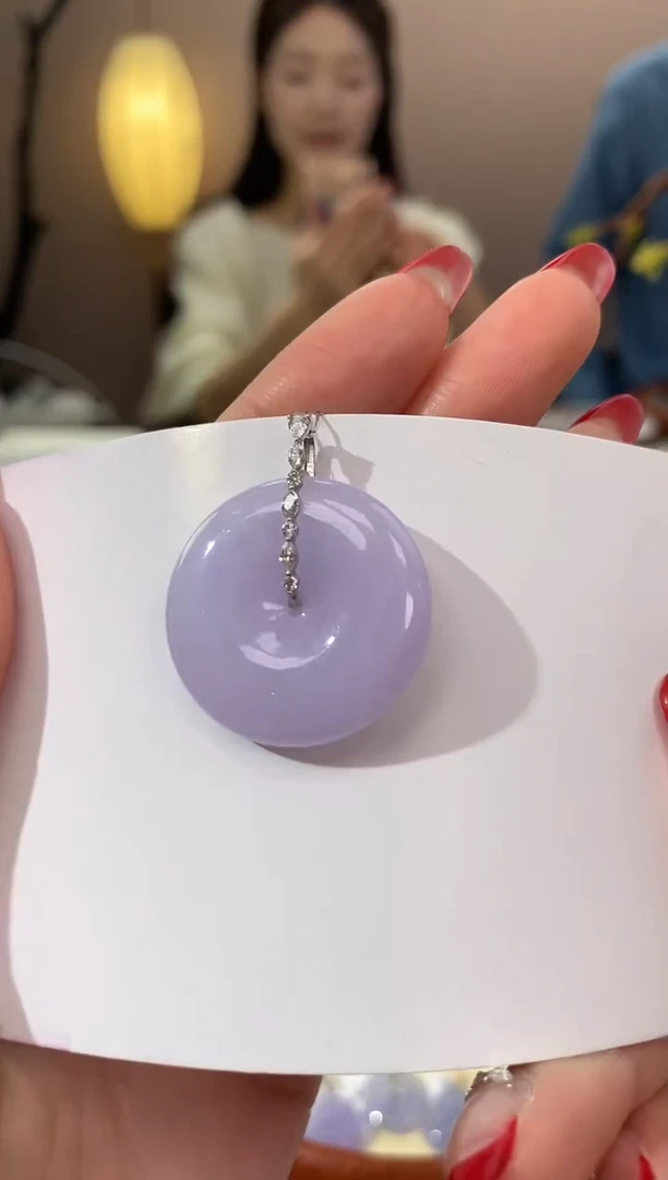 【闪购商品】翡翠颈饰18K金镶嵌天然缅甸a货翡翠