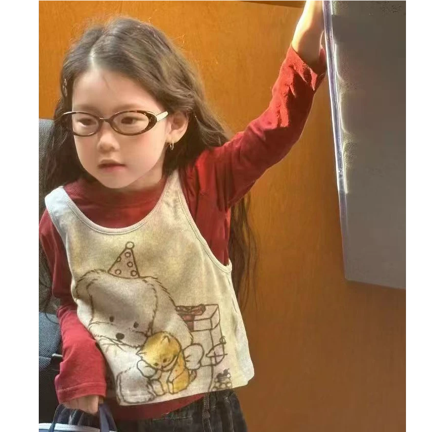 【妈咪森林截单】童装2025年春新款印花T恤两件套251-MMSL-251102