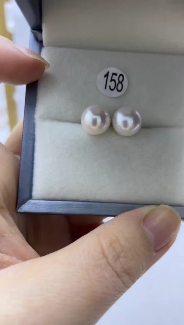 银S925镶嵌耳饰淡水珍珠158