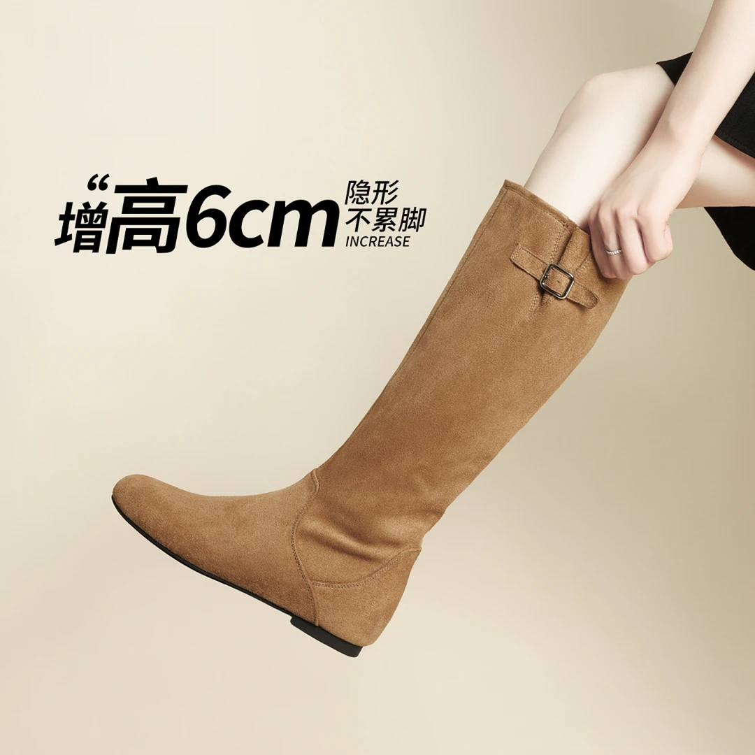 6CM内增高时装靴高筒靴时尚百搭中短筒靴KM-A18-83
