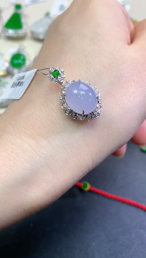 【闪购商品】翡翠颈饰18K金镶嵌B8多样性一件发货紫货有色差