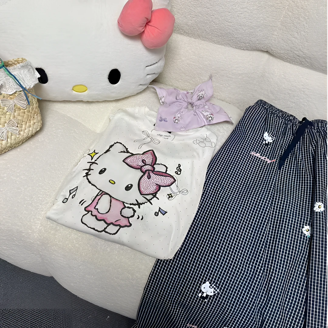 BLX--9036（深圳南油出品）新款小众设计款kitty烫钻上衣卡通ins风