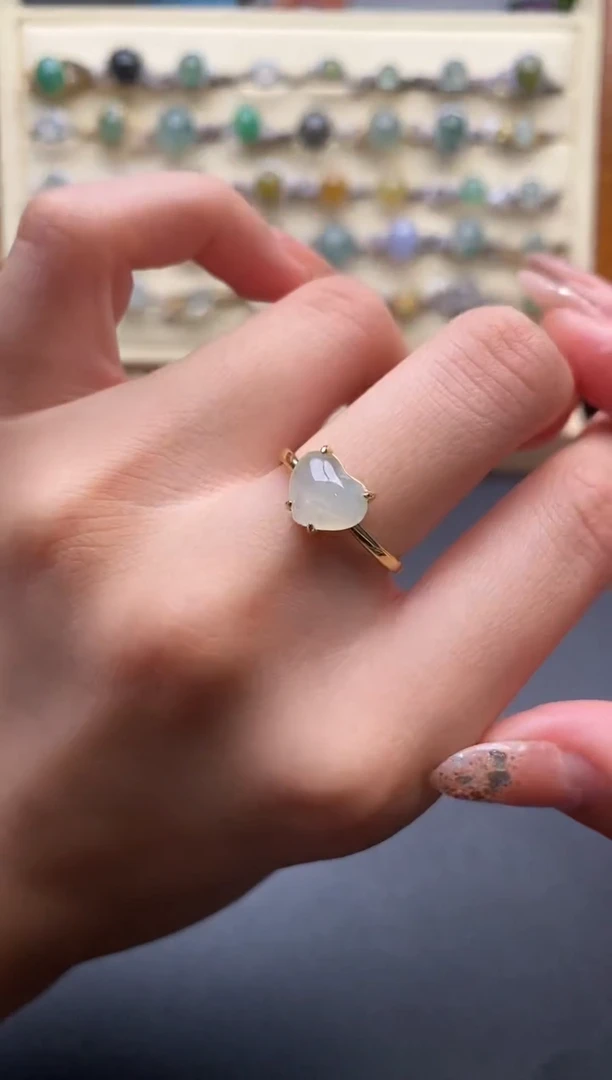 银S925镶嵌戒指翡翠5555555+9