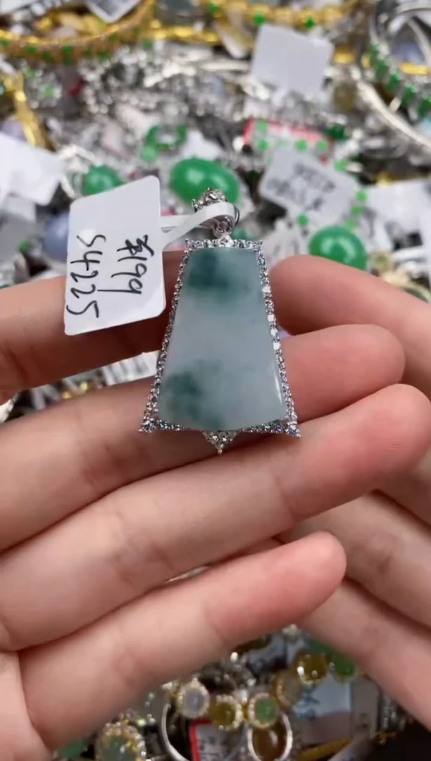 银S925镶嵌戒指翡翠101010----8