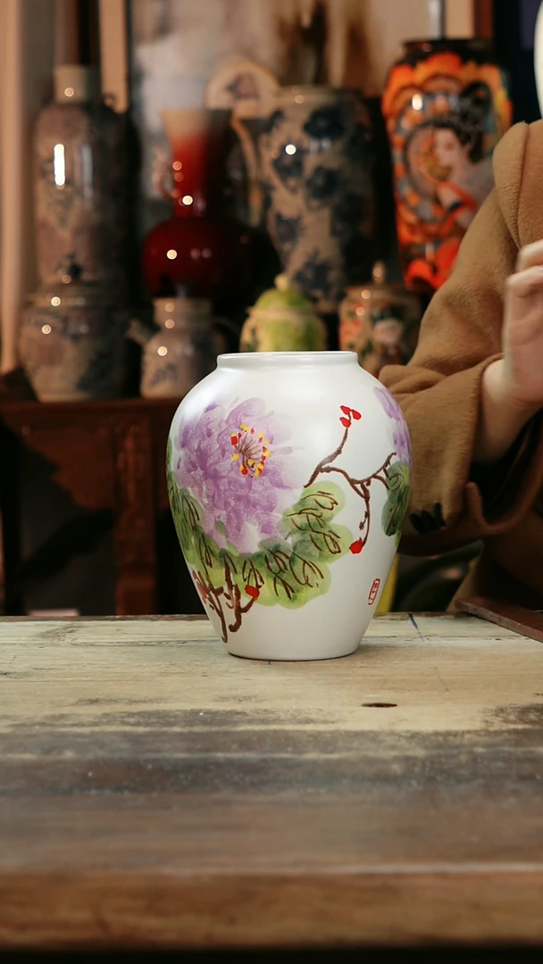 【闪购商品】瓷片景德镇纯手工釉下彩精品花瓶