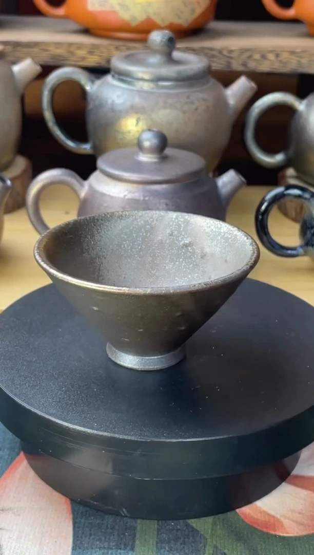 柴烧建水紫陶裸柴烧微瑕杯子3