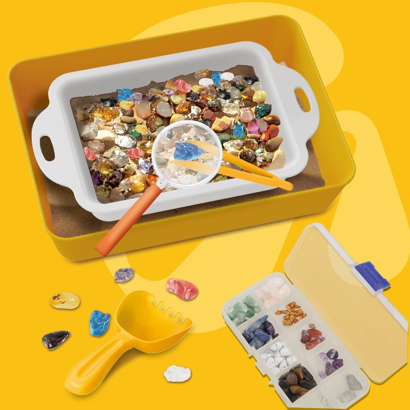 儿童淘金沙玩具淘金手工矿石盲盒考古挖掘宝石水晶寻宝男女孩