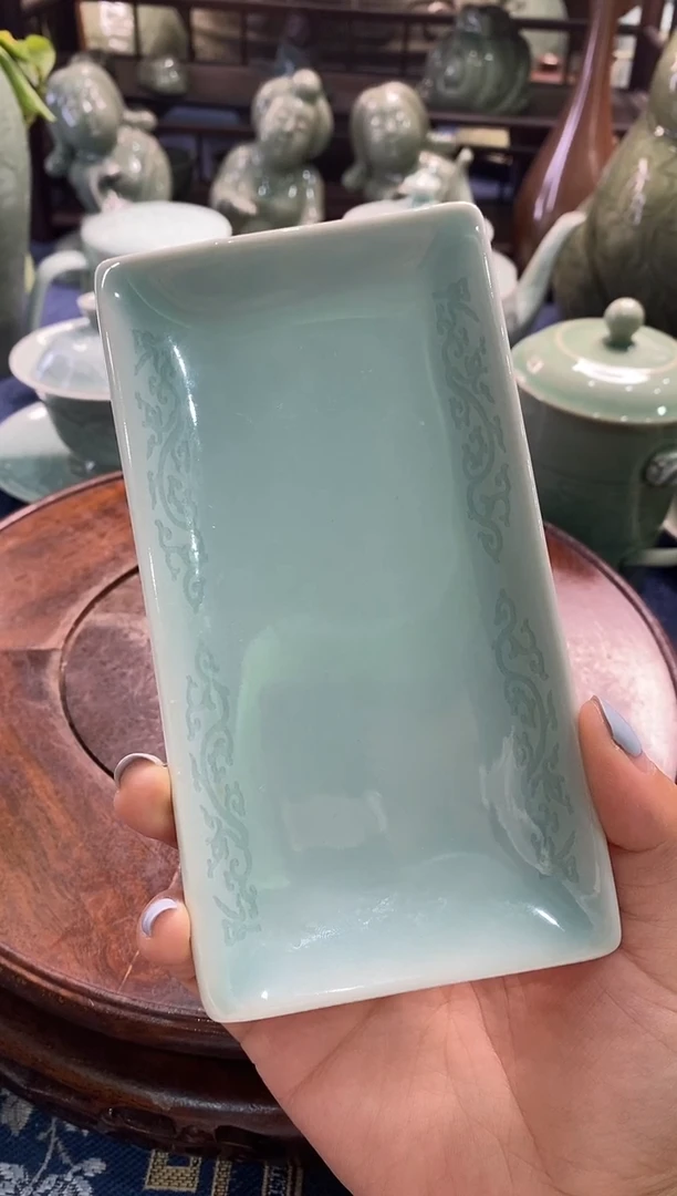 瓷【微瑕】花舞大唐毛巾碟(矿点缩釉)/1个