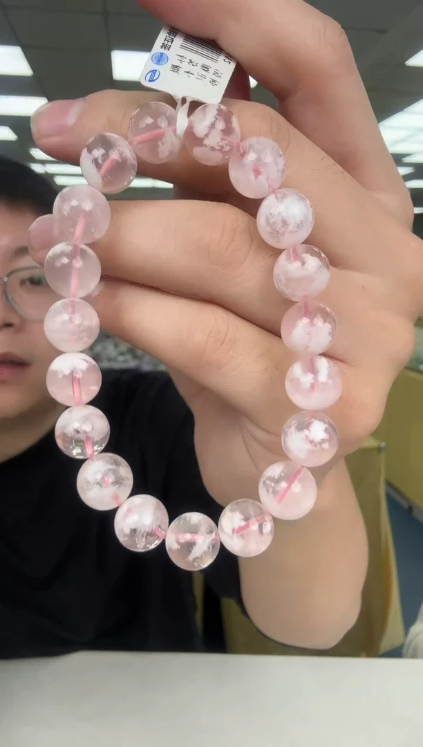【闪购商品】水晶手串未镶嵌天花板粉雪花幽灵手串10m