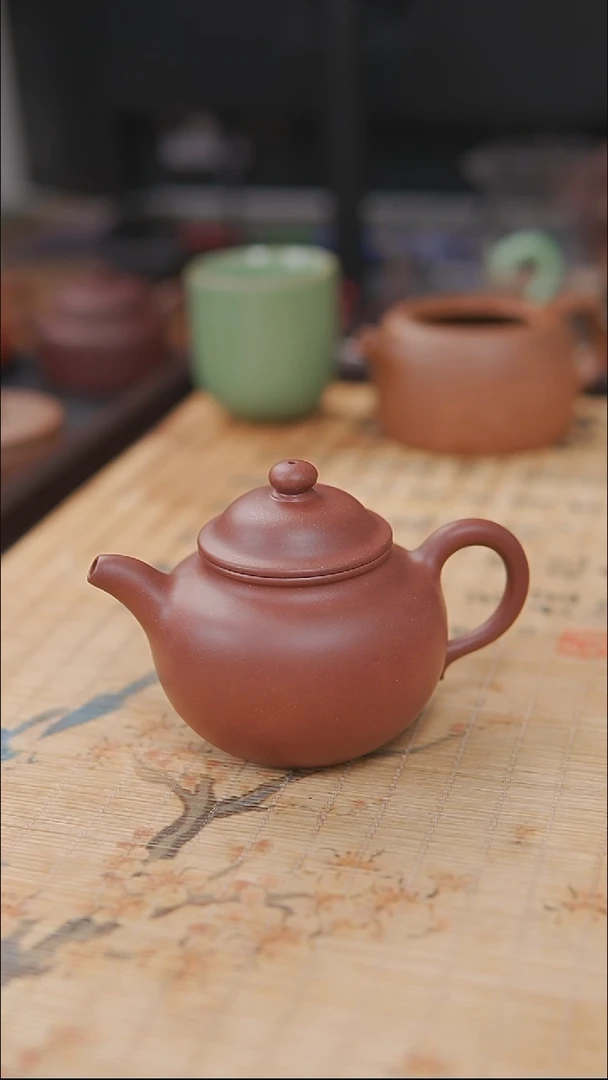 茶壶紫砂紫泥  半手工  莲子壶