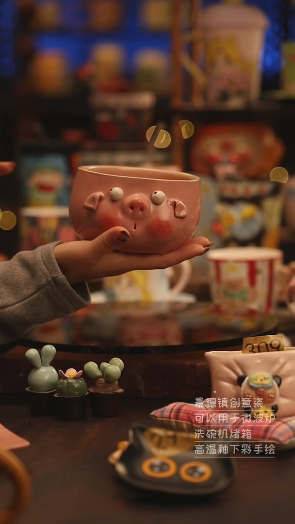 陶瓷景德镇可爱陶瓷釉下彩绘设计师款