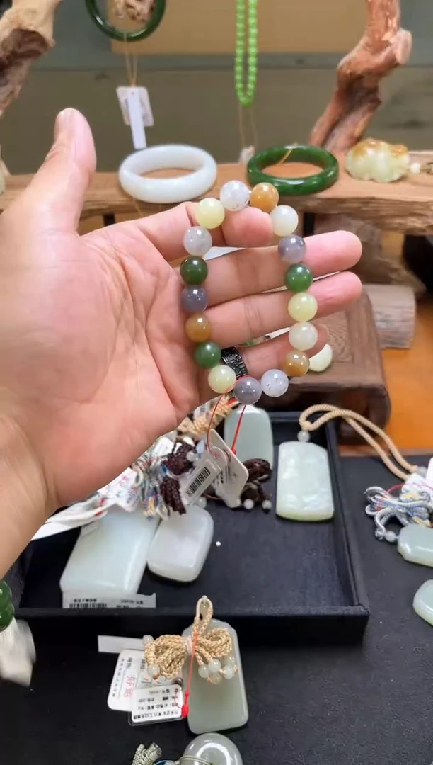 未镶嵌手串和田玉卡12多产地多宝圆珠