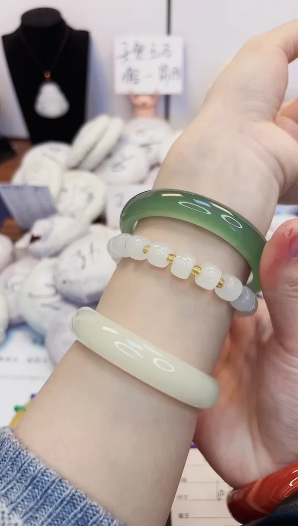 【闪购商品】石英质玉手镯未镶嵌149-东陵玉60圈口