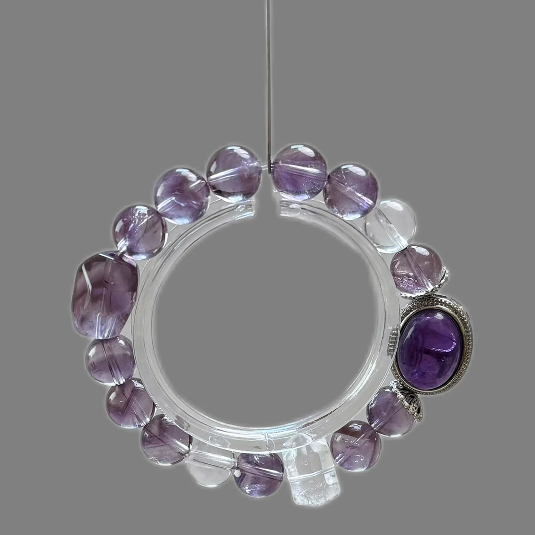 【破茧】综合/财富/事业/考试天然紫水晶白水晶手串10mm