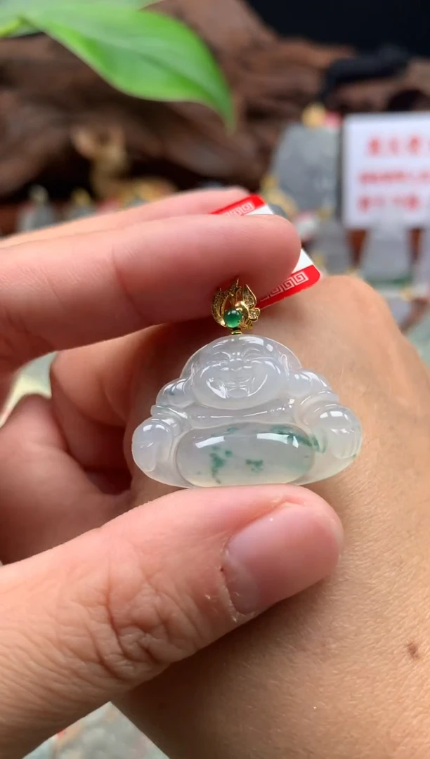 【闪购商品】翡翠颈饰18K金镶嵌佛公