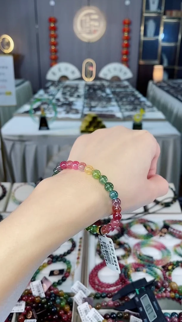 未镶嵌老矿碧玺高透单圈手串6mm+碧玺hon多样性发货一条