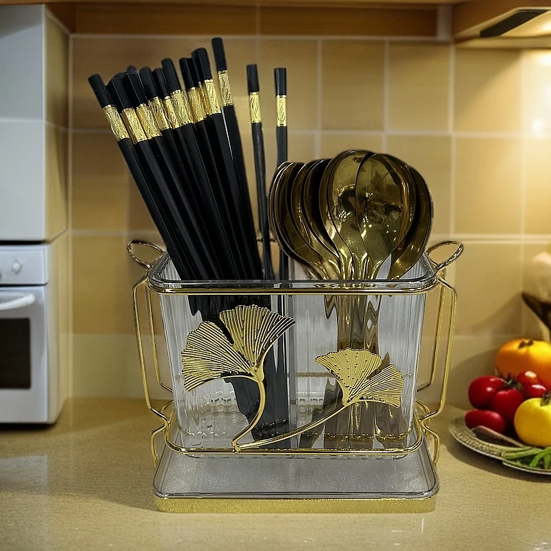 高档金属架亚克力筷子勺子桶QOKIDAN