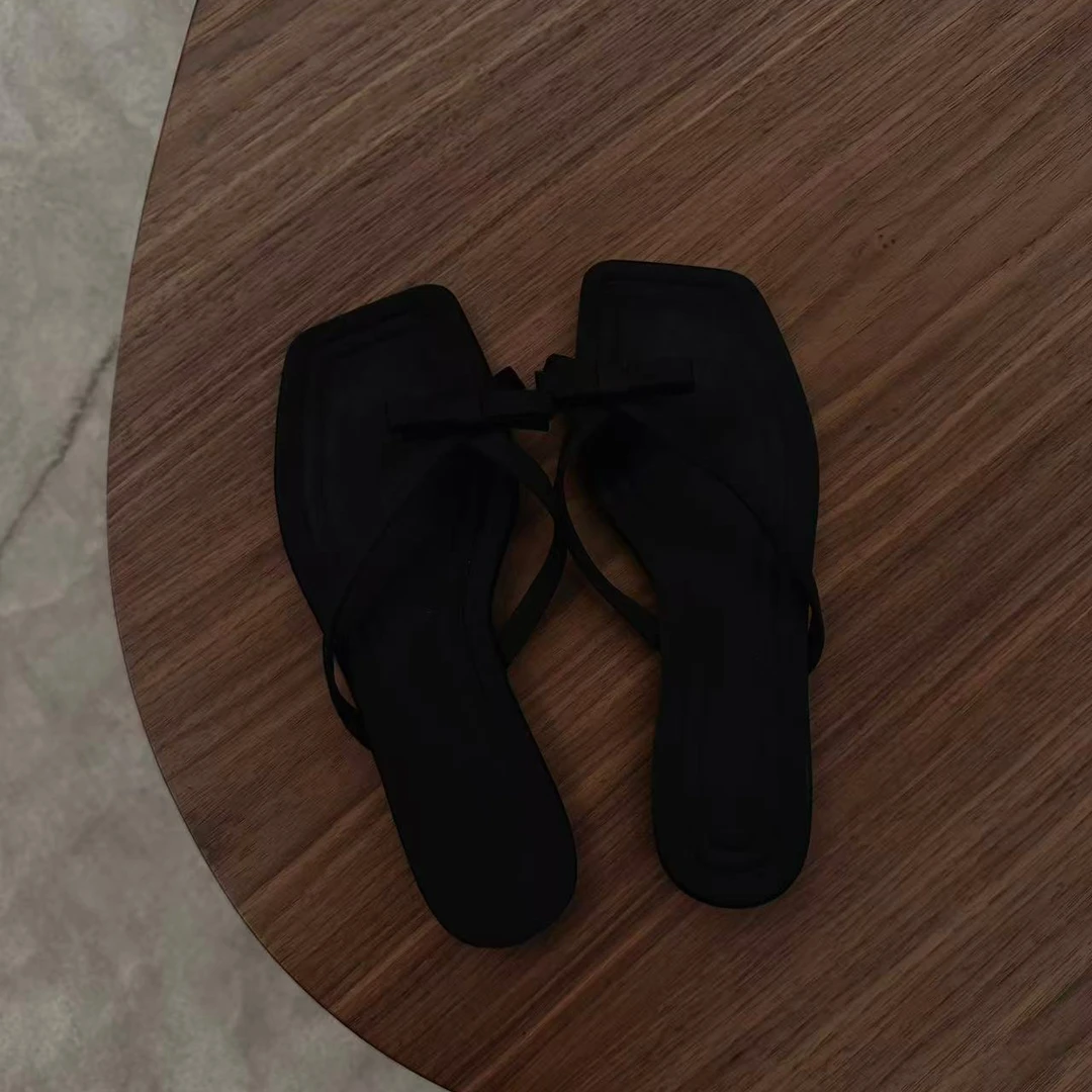 白白家-夏季新款蝴蝶结人字拖#3266