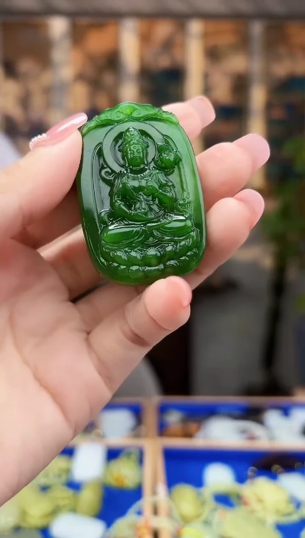 和田玉未镶嵌挂件拍一发一