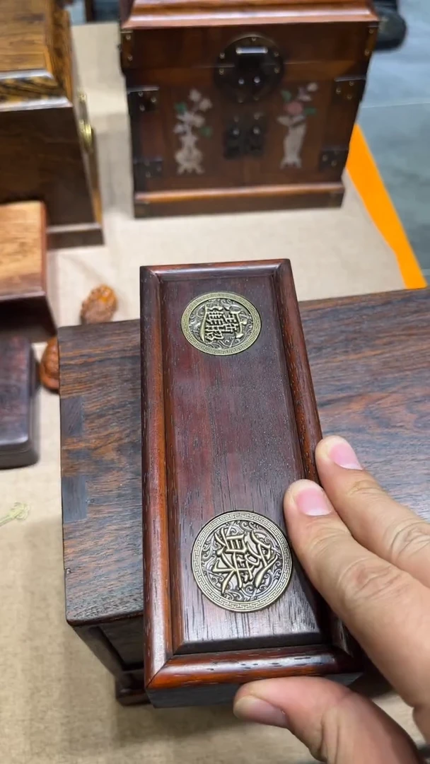 木招财进宝镶嵌线香盒